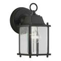 Forte One Light Black Clear Beveled Panels Glass Wall Lantern 1705-01-04